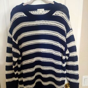 Ava & Viv Navy and White Striped Sweater